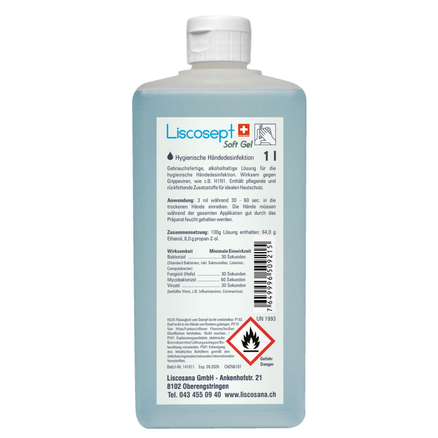 LISCOSEPT Soft Gel d&amp;#233;sinfect mains fl euro 1000 ml